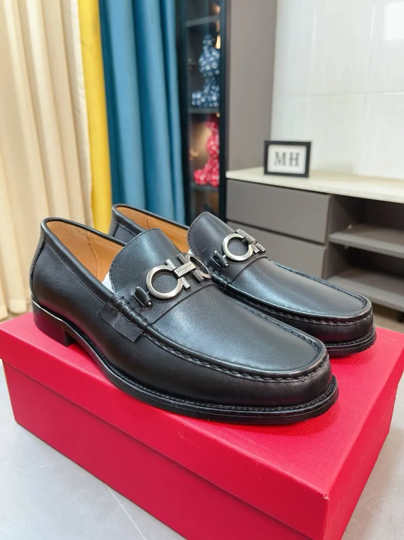 Men's men's shoes 💰458🌹🌹 (Niuli) [Ferragamo] Ferragamo's latest men's business leather shoes 🇨🇳Official website original 1:1 molding 💯The first layer is made of imported cowhide from Italy ➕Luxurious cowhide lining, soft and comfortable 🌴High-end atmosphere, the first choice for men with high taste🍍38-44 45 can be customized